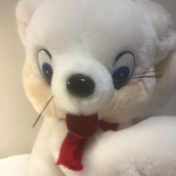 Cute White And Peach Plush Mouse With Scarf 12” Whimsy - Picture 8 of 10